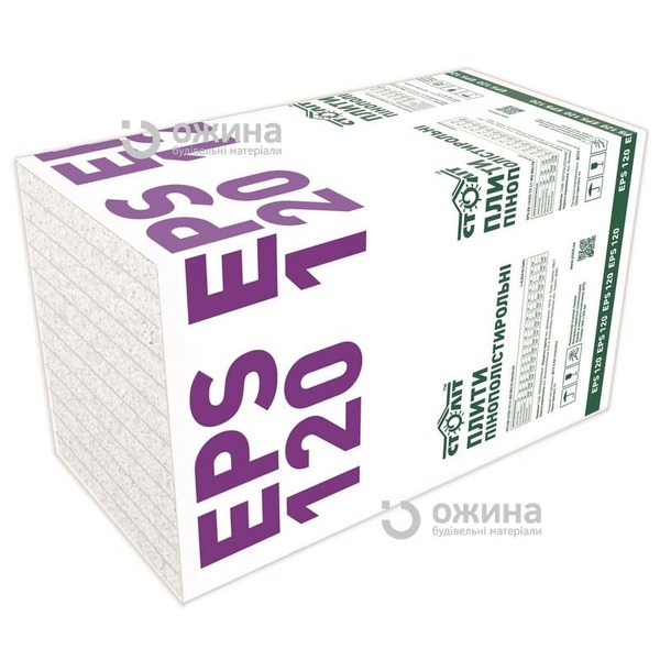Пінопласт 80 мм Століт EPS 120 (1000x1000х80мм)