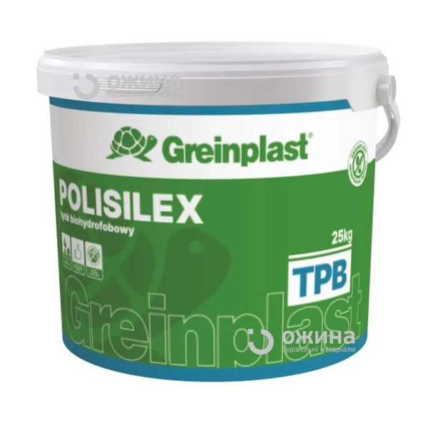 Штукатурка біогідрофобна Greinplast TPB POLISILEX біла 2мм 25кг